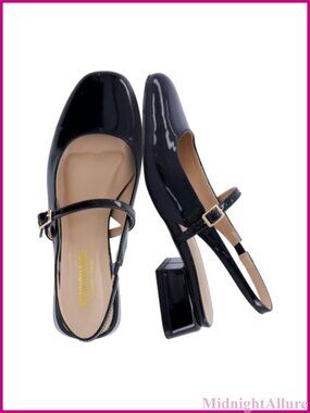 Mary Jane Dress Shoe Block Heel Memory Foam Faux Leather Comfortable Women's